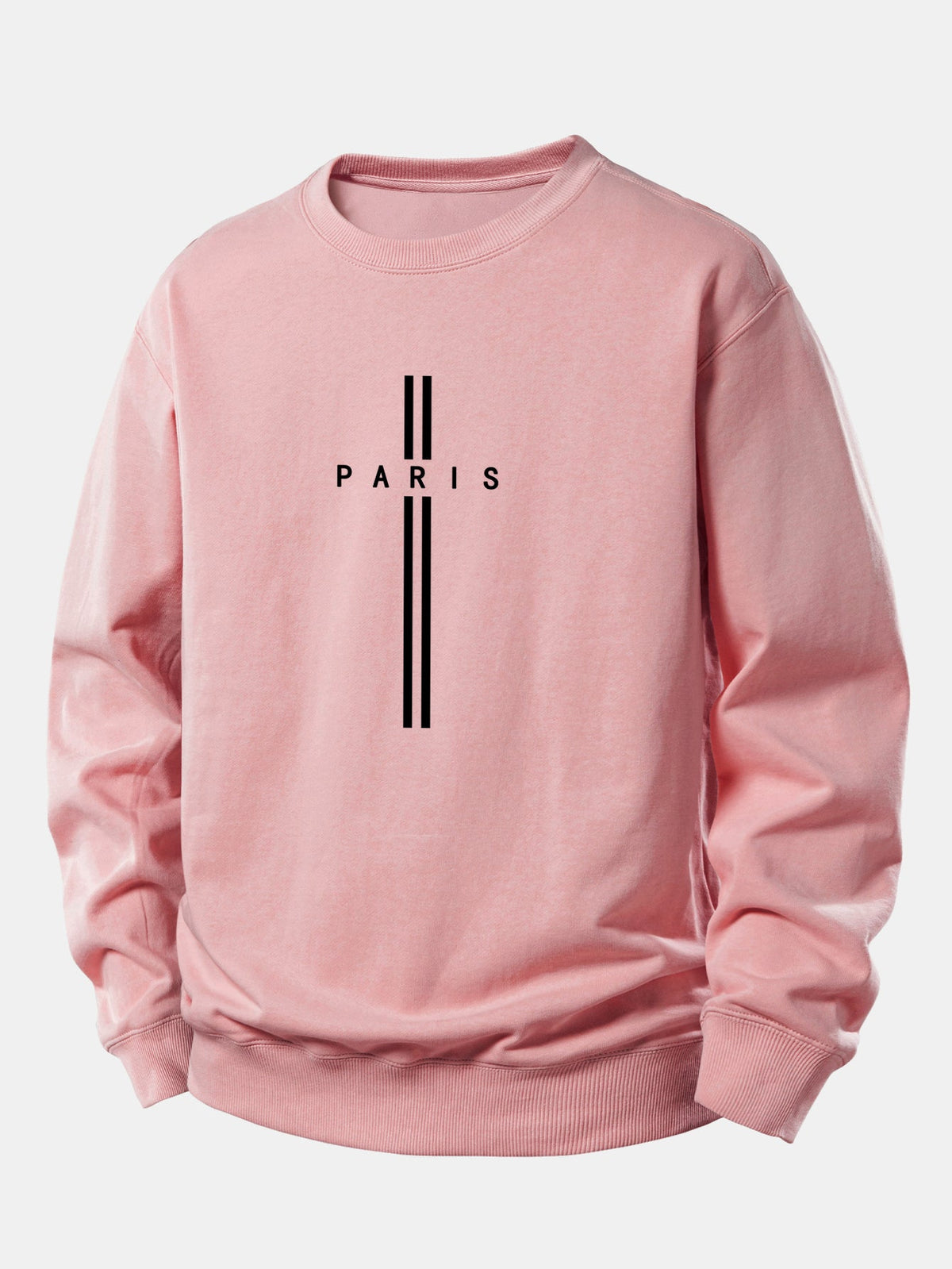 Paris Stripe Print Relax Fit Sweatshirt