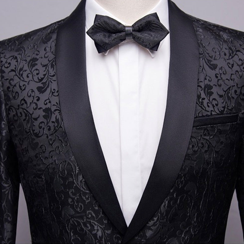 Men's 2-Piece Suits Jacquard Tuxedo Flower Tux 5 Color