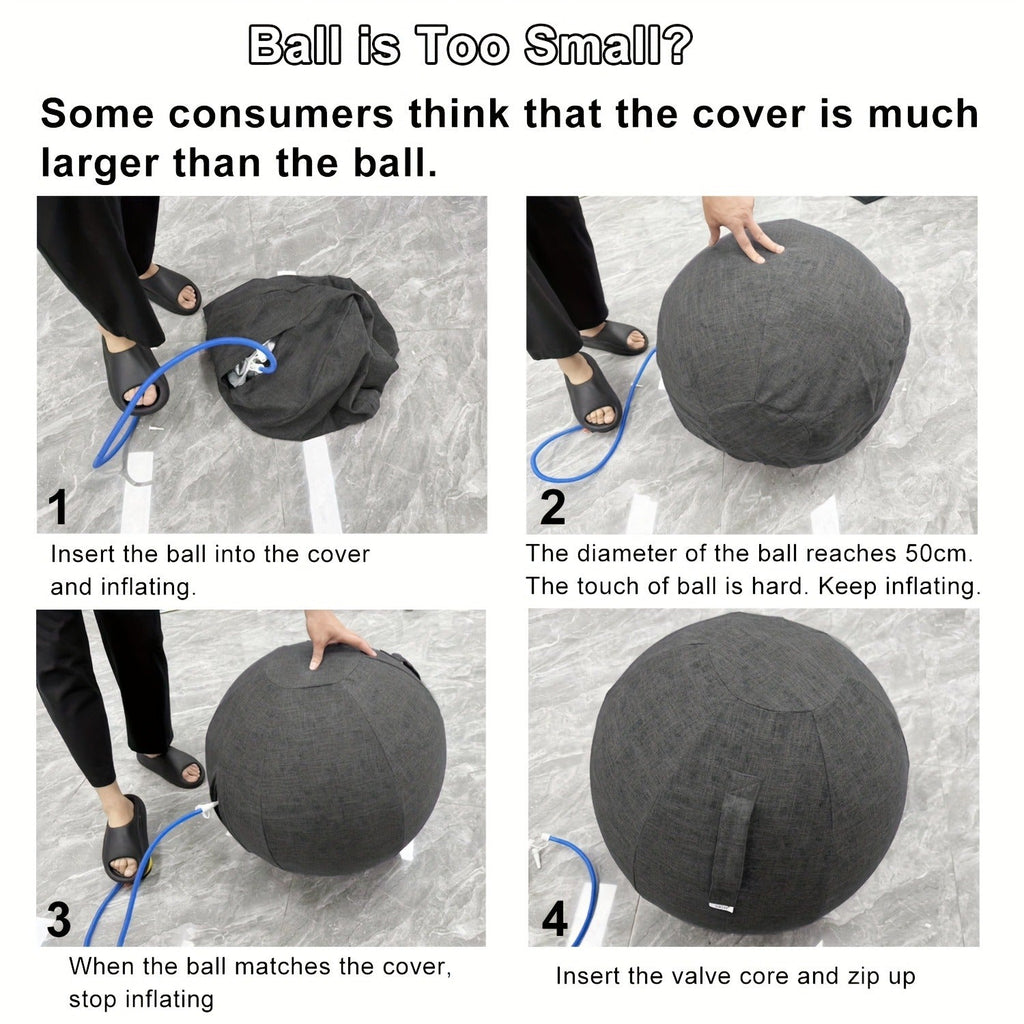Fitness Equipment 65cm Exercise Ball with Fitted Fabric Cover Carry Handle Pump and Two Colors