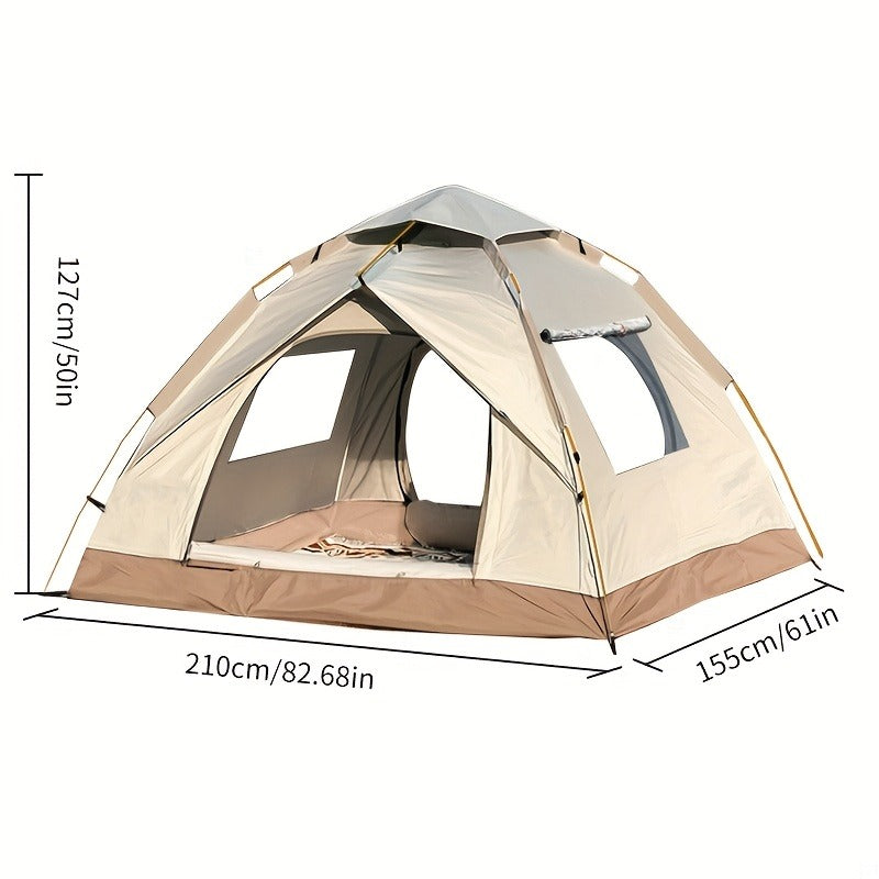 Camping Tent Moonlight-White Pop-Up, 210 x 150 x 125 cm with Two Doors and Optional Windows