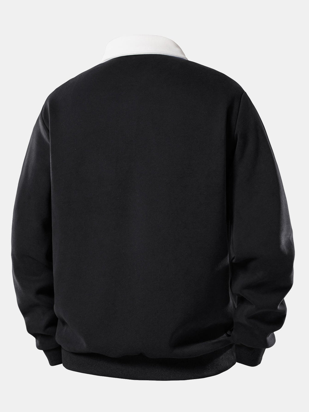 Contrast Polo Collar Sweatshirt