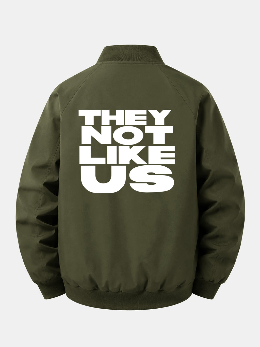 Relax Fit They Not Like Us Print Zip-Up Bomber Jacket