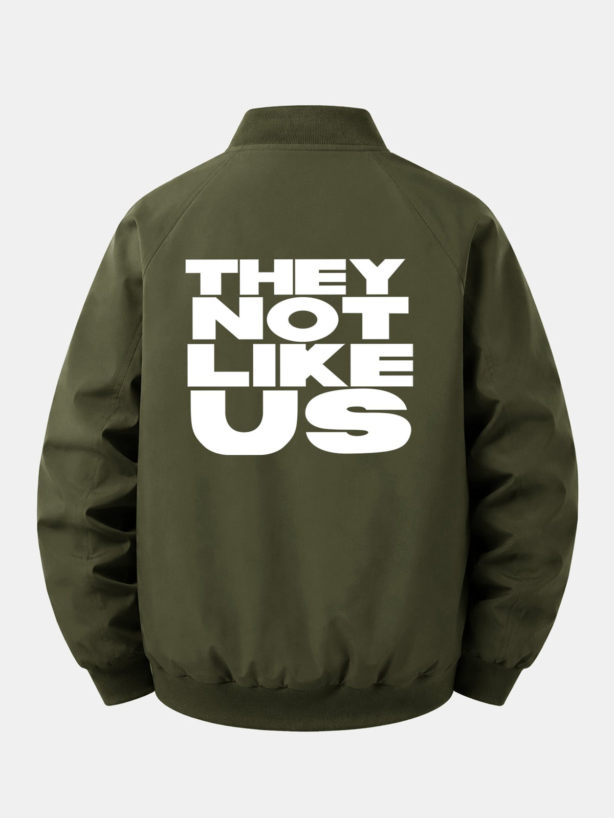 Relax Fit They Not Like Us Print Zip-Up Bomber Jacket