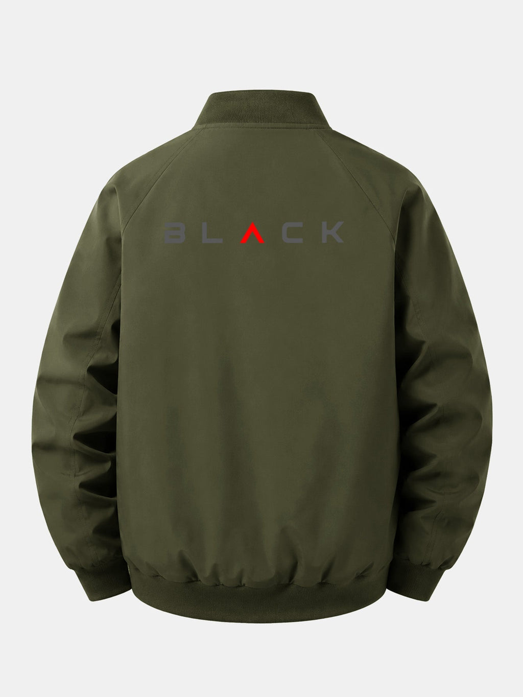 Relax Fit Black Print Zip-Up Bomber Jacket