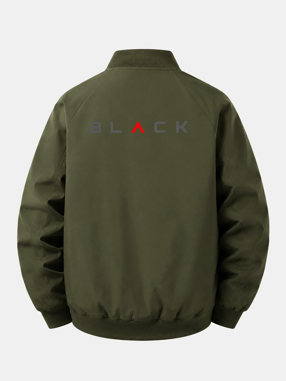 Relax Fit Black Print Zip-Up Bomber Jacket