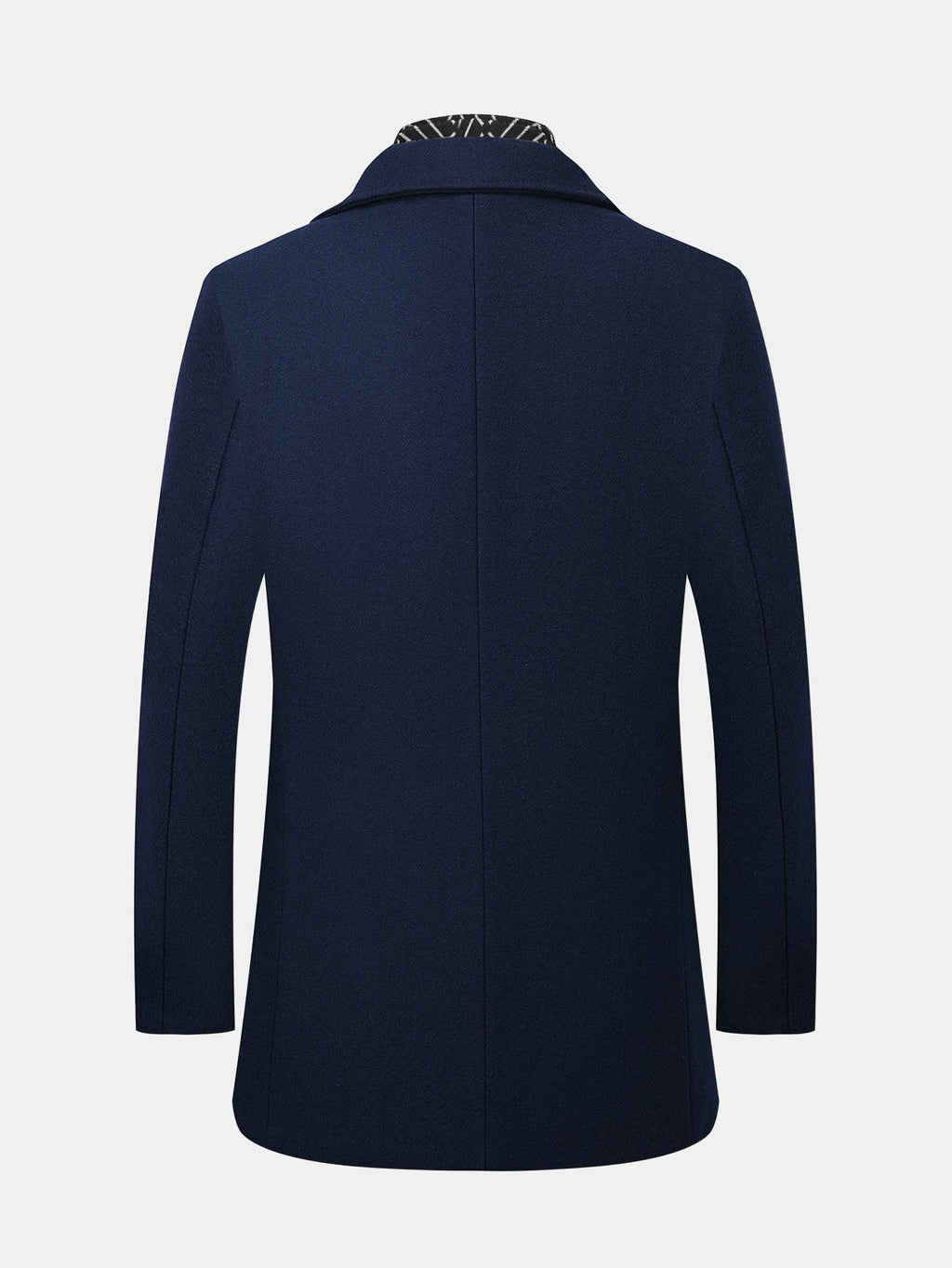 Detachable Scarf Notch Lapel Wool Overcoat