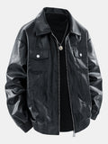 Zipper PU Leather Jacket