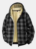 Teddy Lined Flannel Plaid Hoodie