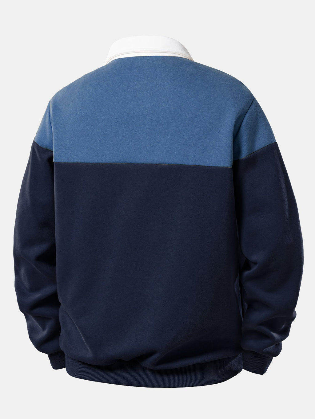 Contrast Polo Collar Sweatshirt