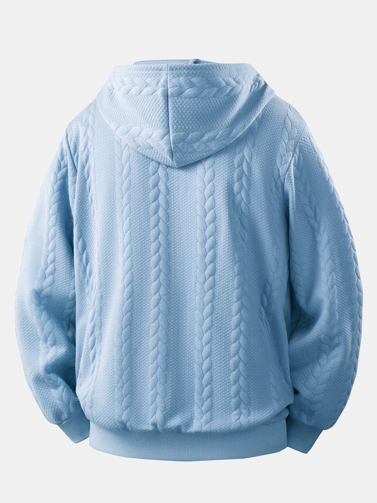 Cable Jacquard Zip-Up Hooded Jacket