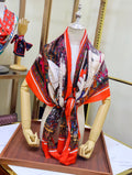 Louis Vuitton Botanical Floral Monogram Scarf – Orange & Multicolour