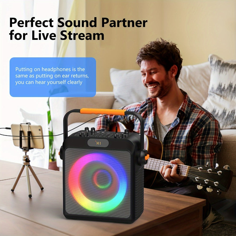 Karaoke Machine, JYX T19-T for Adults 2 Microphones & RGB Light Show, Wireless Bluetooth Speaker