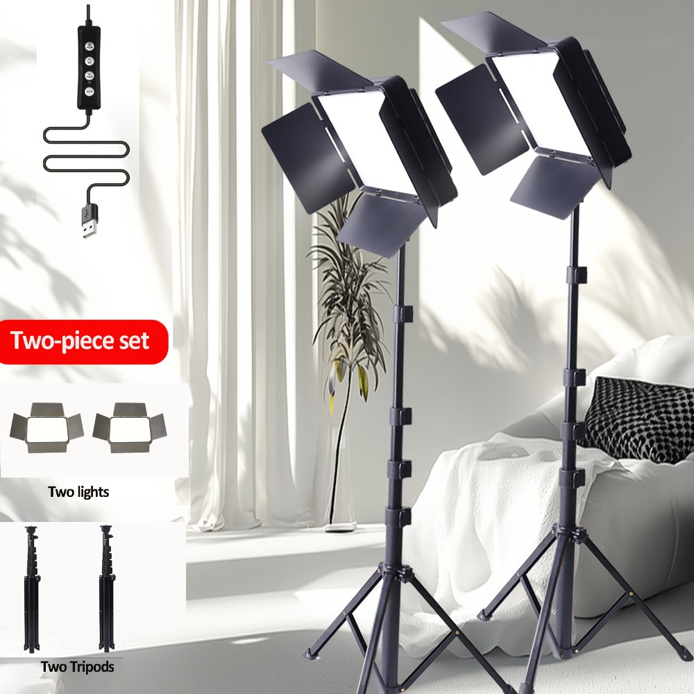 LED Fill Light Kit Studio Photography Lighting Set 10-Inch Square Dimmable 3 Color Modes for an Everyday Personal Care Routine