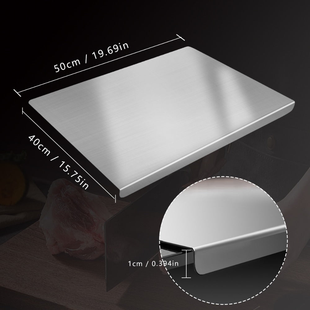 Stainless Steel Cutting Board, 304 Grade Butcher Block Rolling Board, Large Kitchen Chopping Board for Meat, Vegetables & Bread