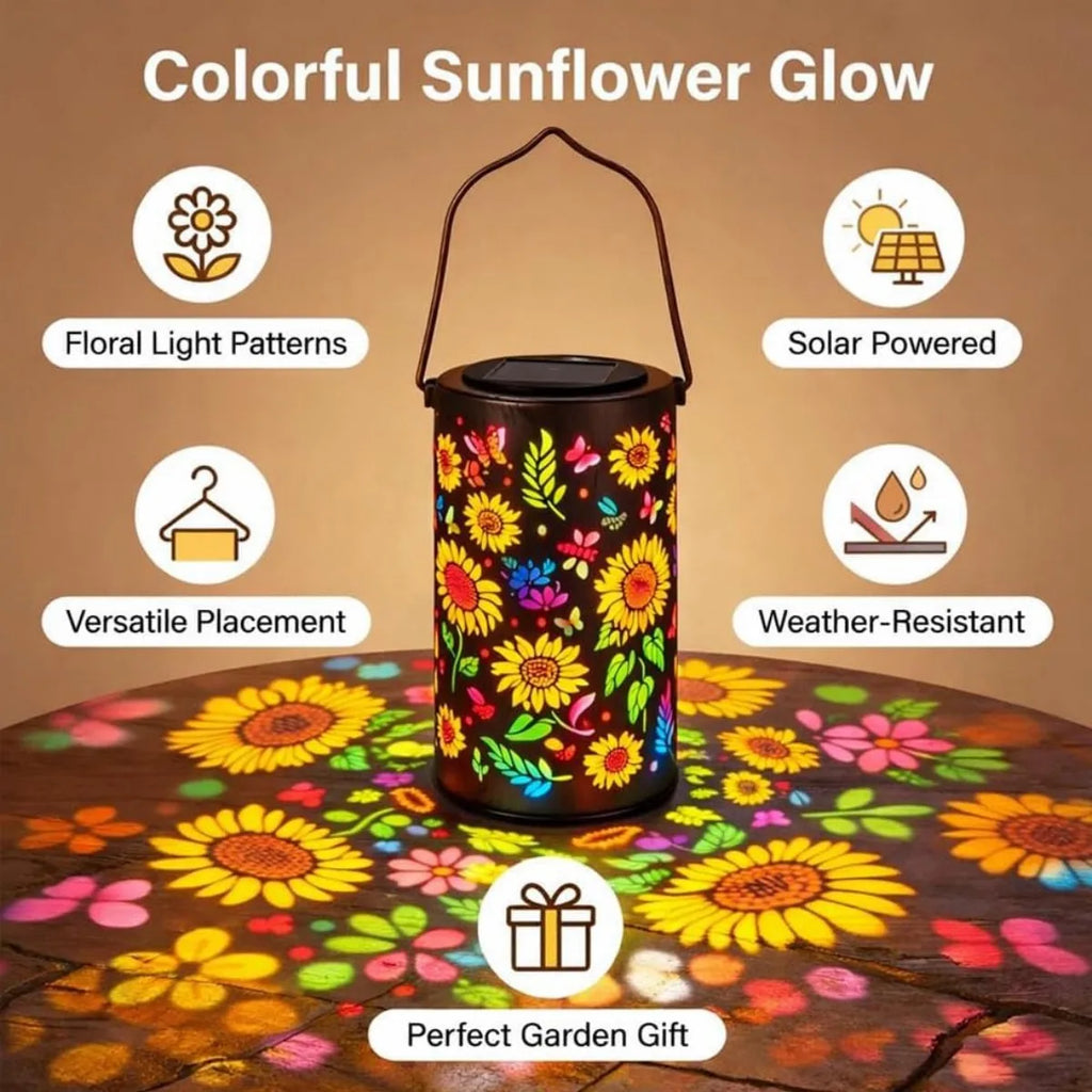 Sunflower Butterfly Hollow Solar Lantern