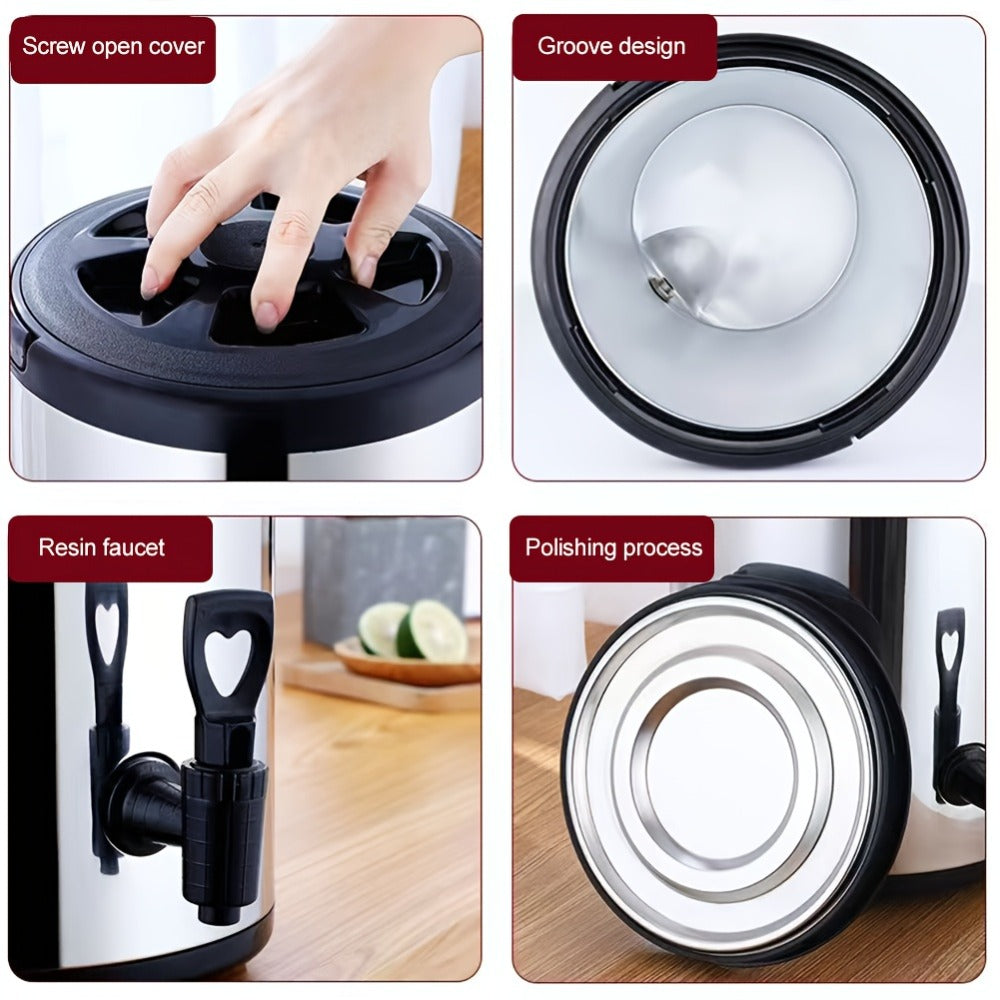 Beverage Dispenser with Spigot Insulated Drink Bucket for Hot Cold Coffee Tea Juice Water Party Catering Drink Container 6L