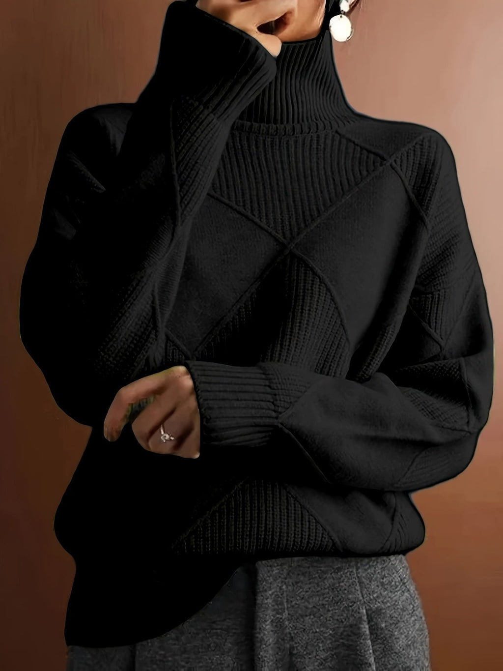 Freya | Strukturierter Rollkragenpullover