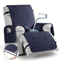 Chair Cover Quilted Recliner Throw with Side Pocket and Adjustable Strap in Seven Available Colors