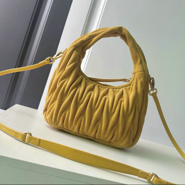 Miu Miu Wander Matelassé Mini Hobo Bag — Sunflower Yellow