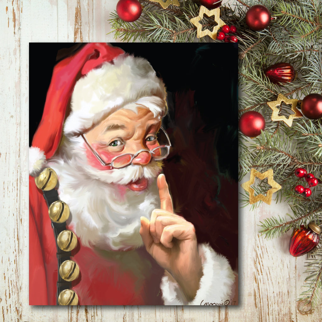 Shhh Santa Gallery-Wrapped Canvas Wall Art