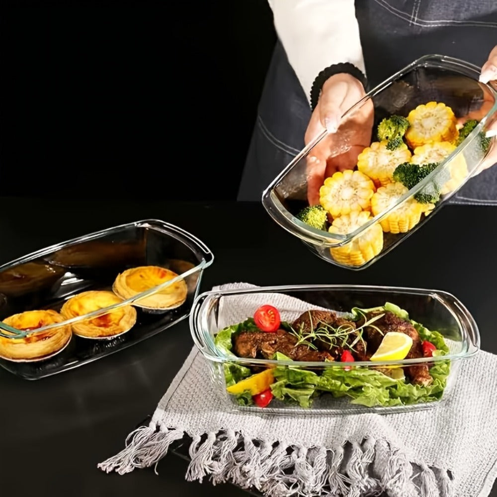 Baking Dish with Handles and Silicone Brush for Baking Bread Cakes