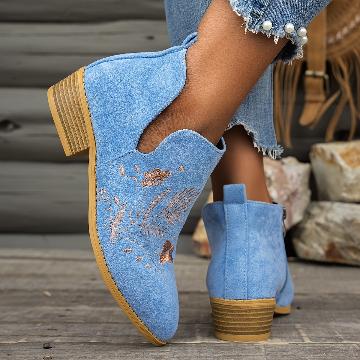 Josephine | Bestickte Stiefeletten