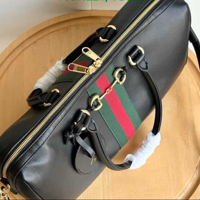 Gucci 1955 Horsebit Boston Bag — Black Leather