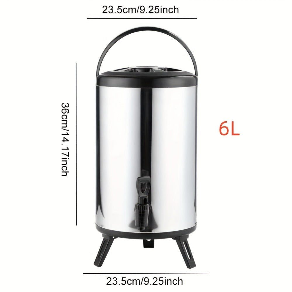 Beverage Dispenser with Spigot Insulated Drink Bucket for Hot Cold Coffee Tea Juice Water Party Catering Drink Container 6L