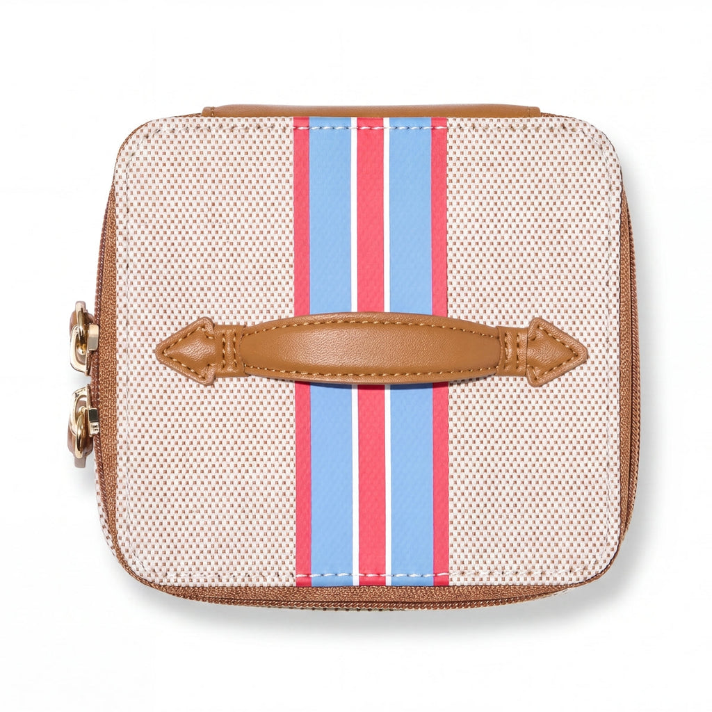 Paravel Mini Cabana See-All Vanity Case EcoCraft Canvas Vegan Leather Paloma