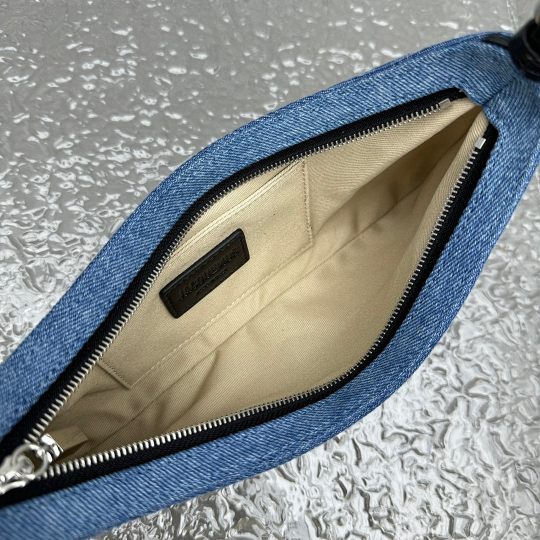 Jacquemus Denim Crescent Shoulder Bag