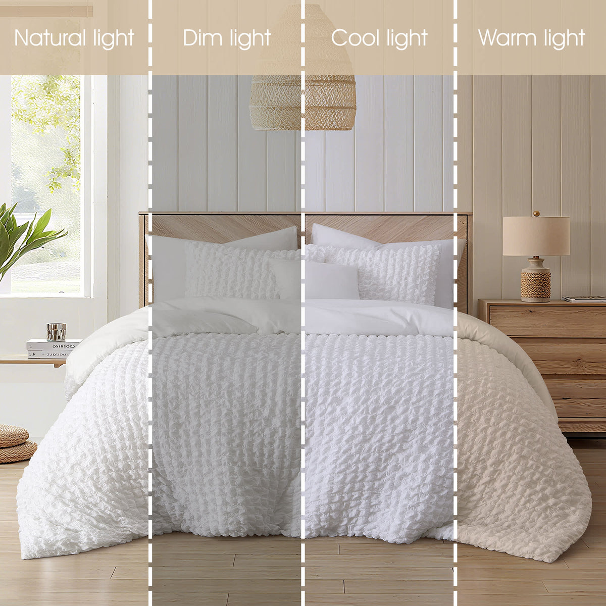 Nanshing Dolton Seersucker Microfiber Stiching 3 Piece Comforter Set