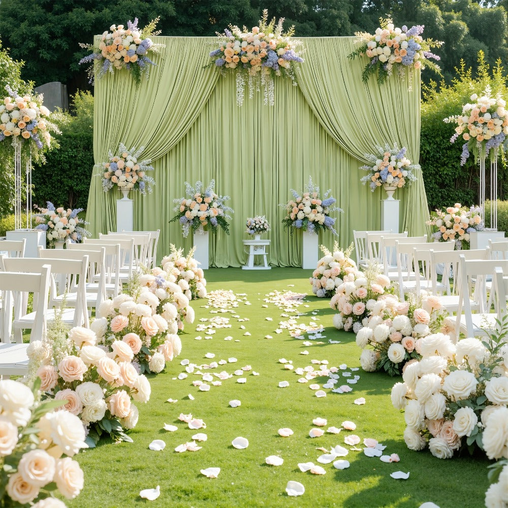 Backdrop Curtains 4 Pack 59x118 Inch, Wrinkle-Resistant Non-Transparent Party Decoration Fabric with Pole Pocket
