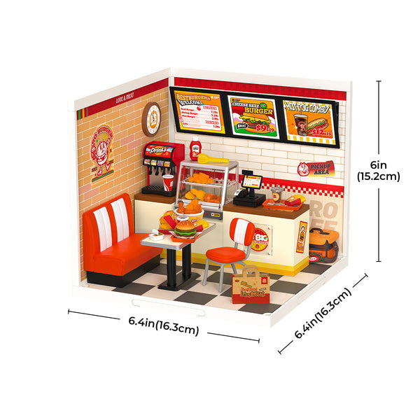 Robotime Rolife Yum Yum Burgers DIY Miniature House DW010