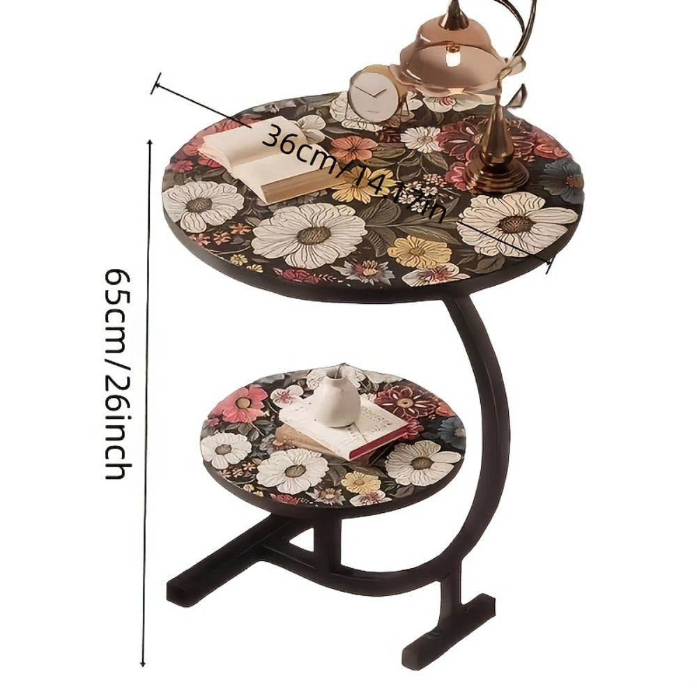3-in-1 Round Outdoor Coffee Table, Living Room Center Table for Patio