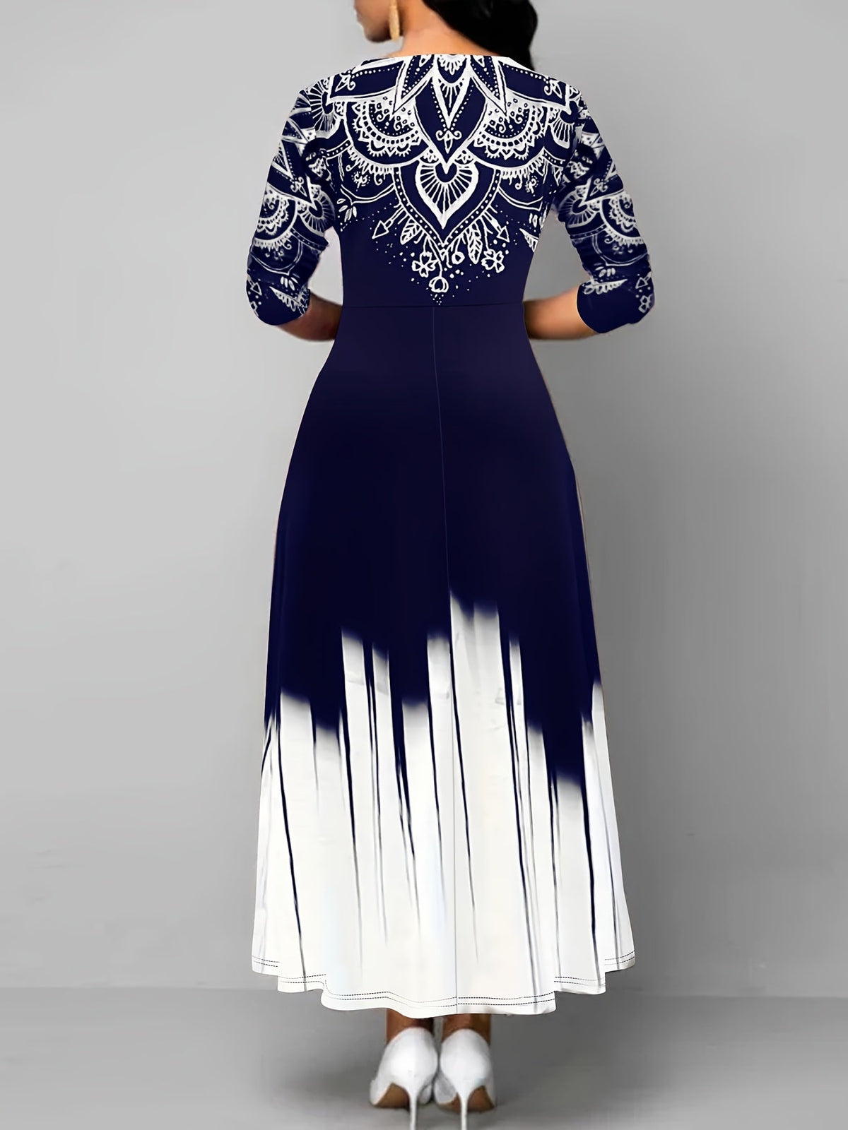 Rosalyn | Maxikleid in A-Linie mit kunstvollem Druck