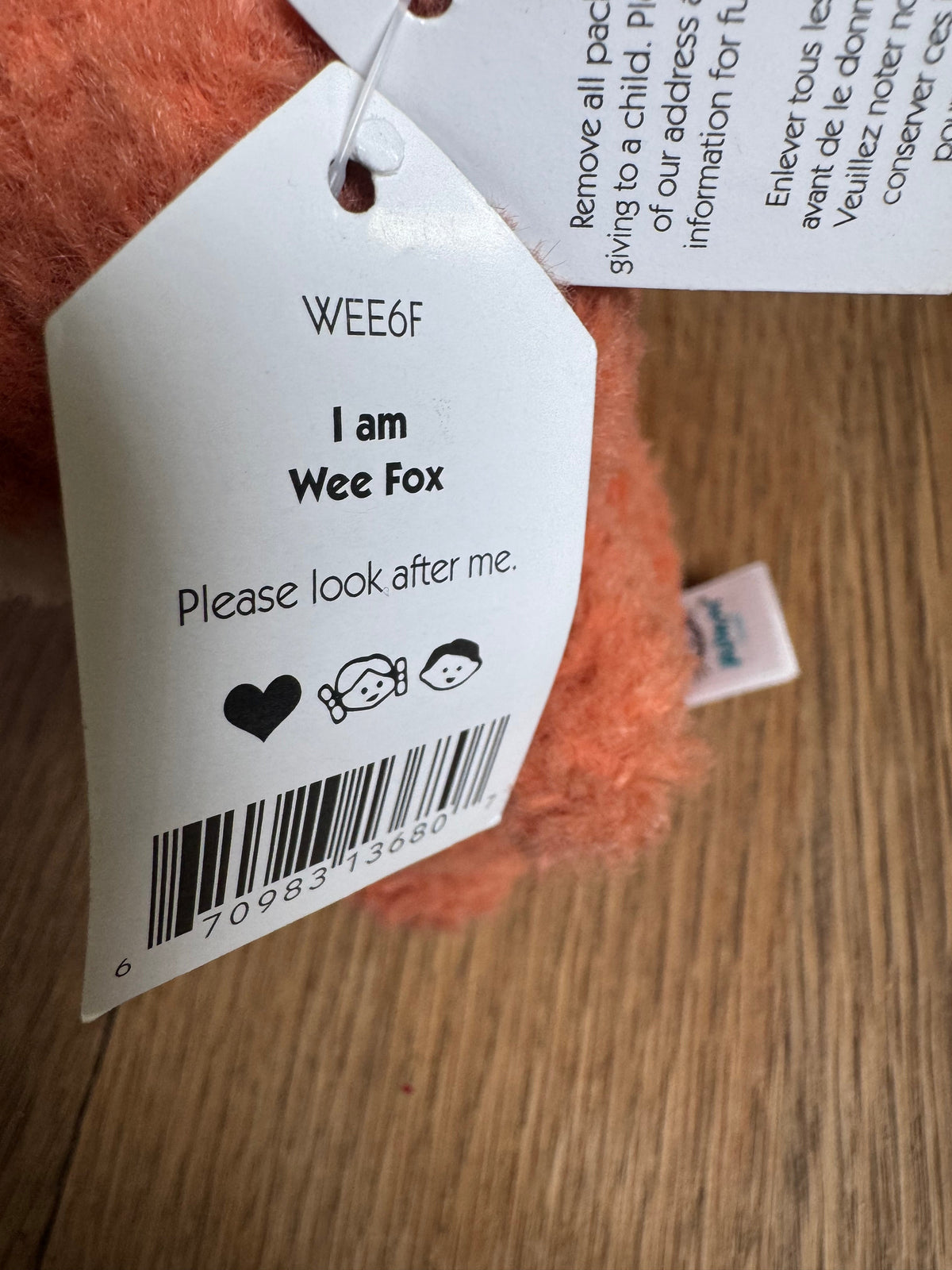 Jellycat Wee Fox - Ear tag