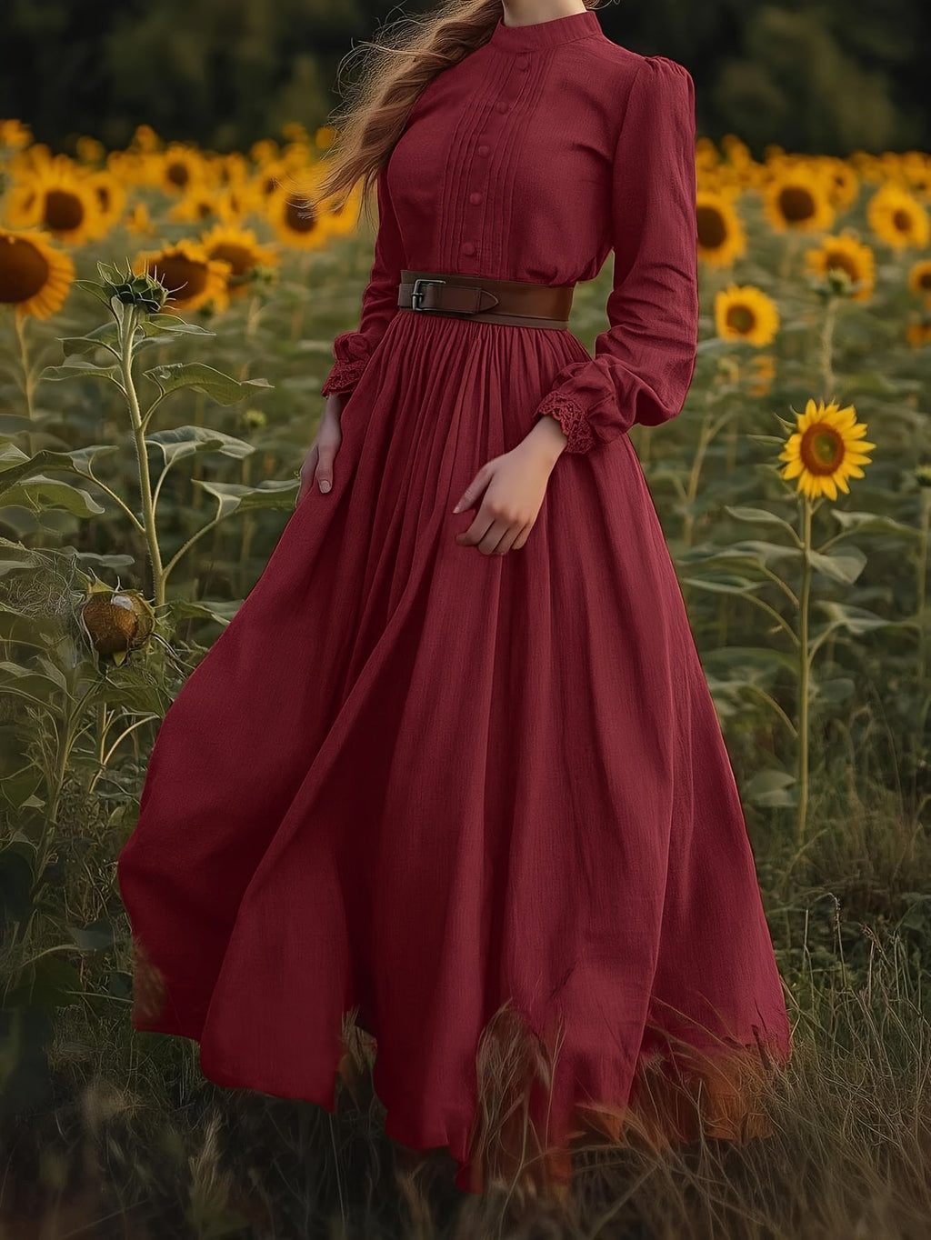 Susannah | Romantisches Maxikleid mit hohem Ausschnitt