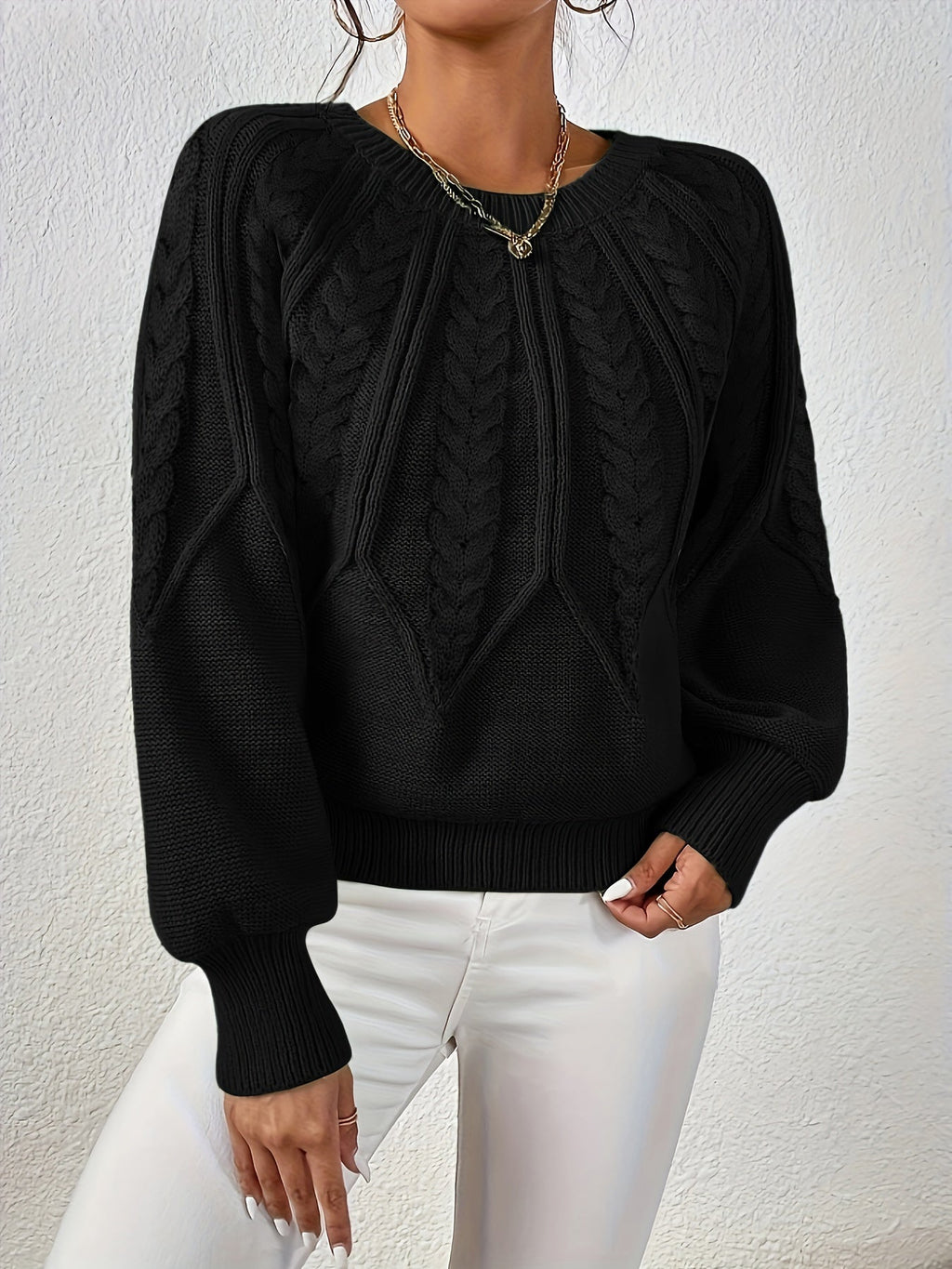 Ophelia | Entspannter Zopfmuster-Pullover