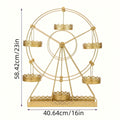 Cake Stand Pedestals Set of 3, Golden Metal Geometric Stackable Dessert Display with Square Plastic Top