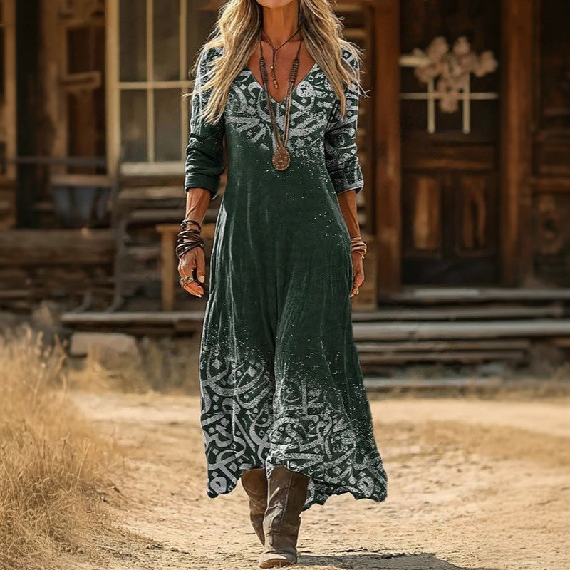 Antonia | Lässiges Vintage-Kleid mit langen Ärmeln