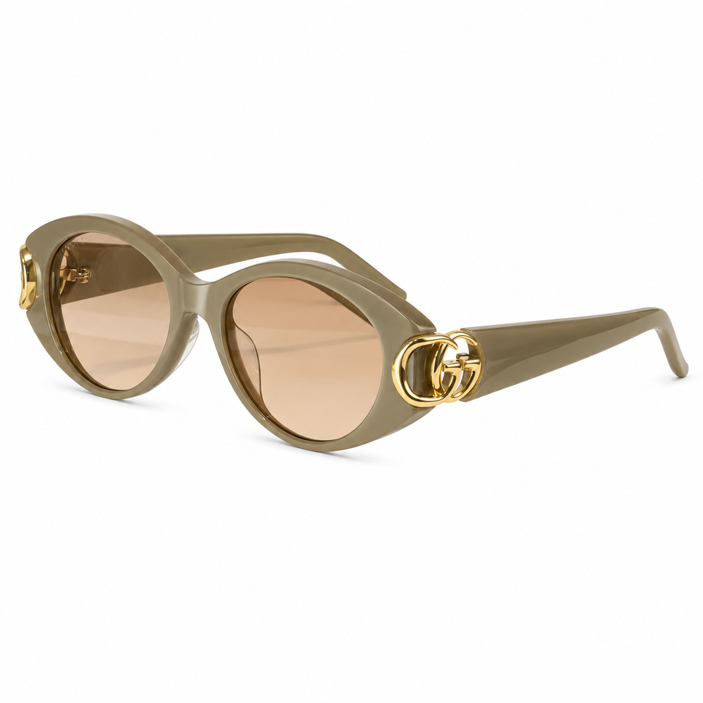 Gucci GG Double G Cat-Eye Acetate Sunglasses – Brown, Grey & Black
