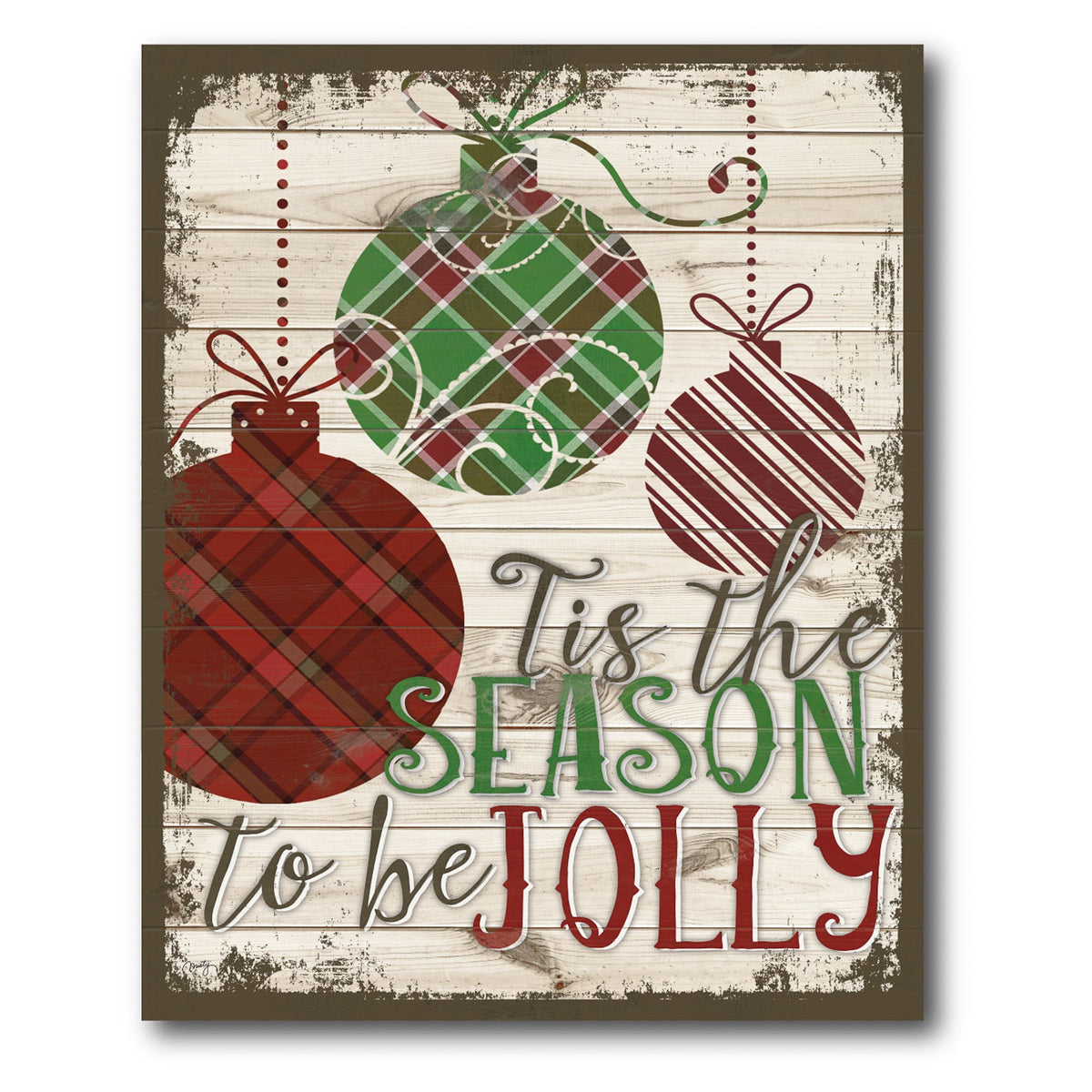 Plaid Christmas I Gallery-Wrapped Canvas Wall Art