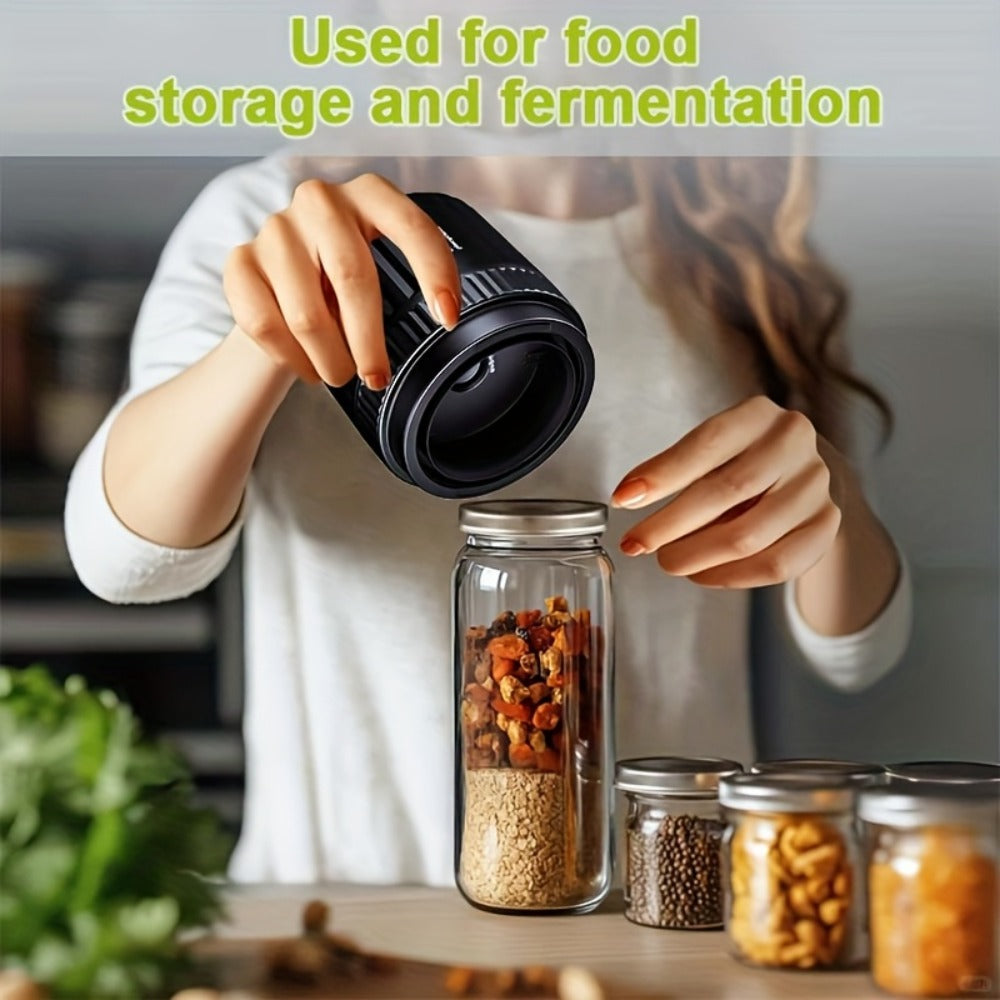 Vacuum Sealer Kit with Regular- and Wide-Mouth Adapters and Lid Accessories and Charging Cable