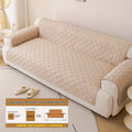 Sofa Cover Three-Piece Soundwave Embossed Set with Sofa Panel, Two Armrest Covers and Backing Mat