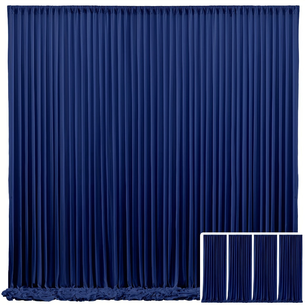 Blackout Backdrop Curtain 4 Pack 5x10 Ft - Heavyweight Nonwoven, Wrinkle-Resistant for Entryways, Bedrooms and Living Spaces