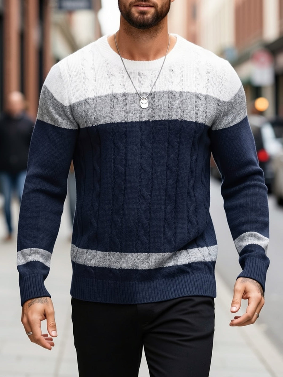 Nigel | Textured Cable-Knit Jumper
