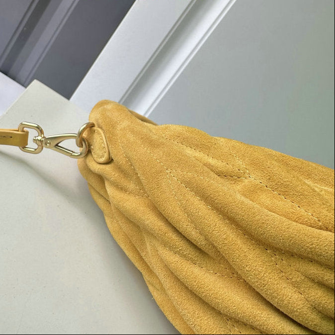 Miu Miu Wander Matelassé Mini Hobo Bag — Sunflower Yellow