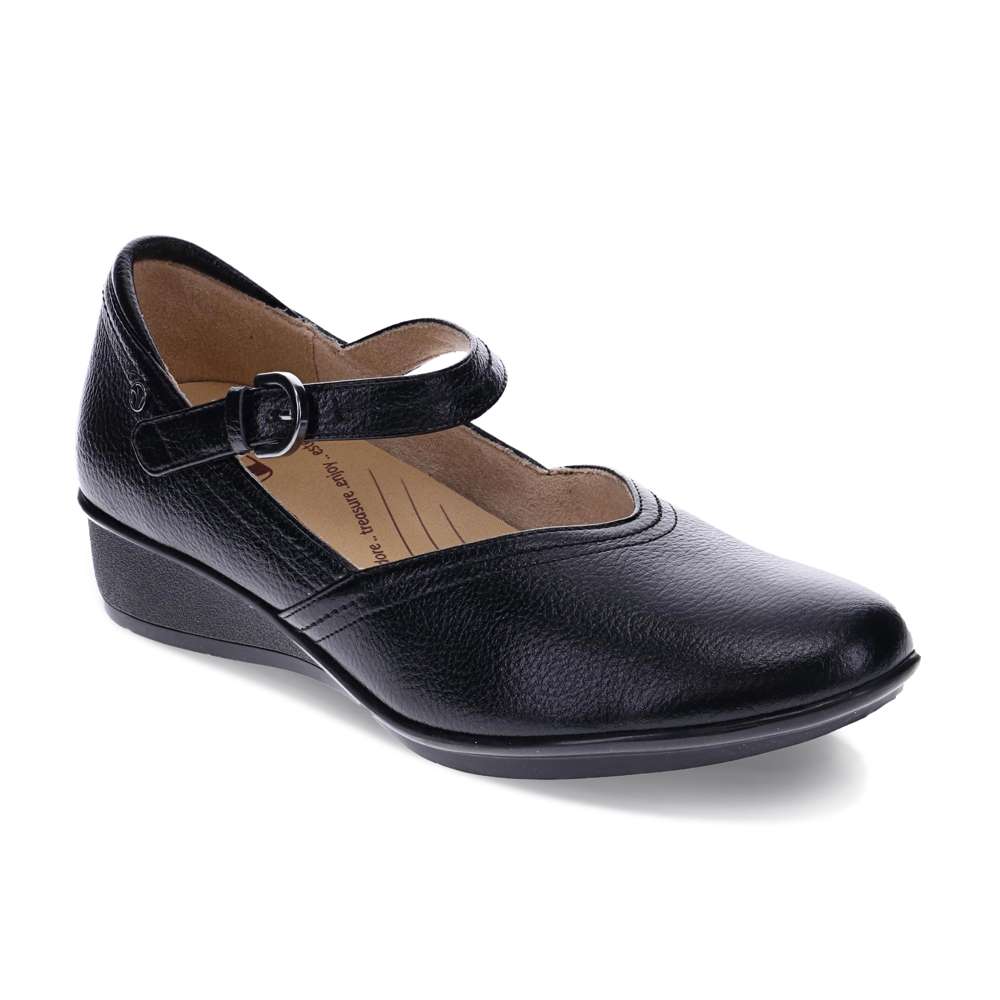Narita Mary-Jane Flats - Black Pebble