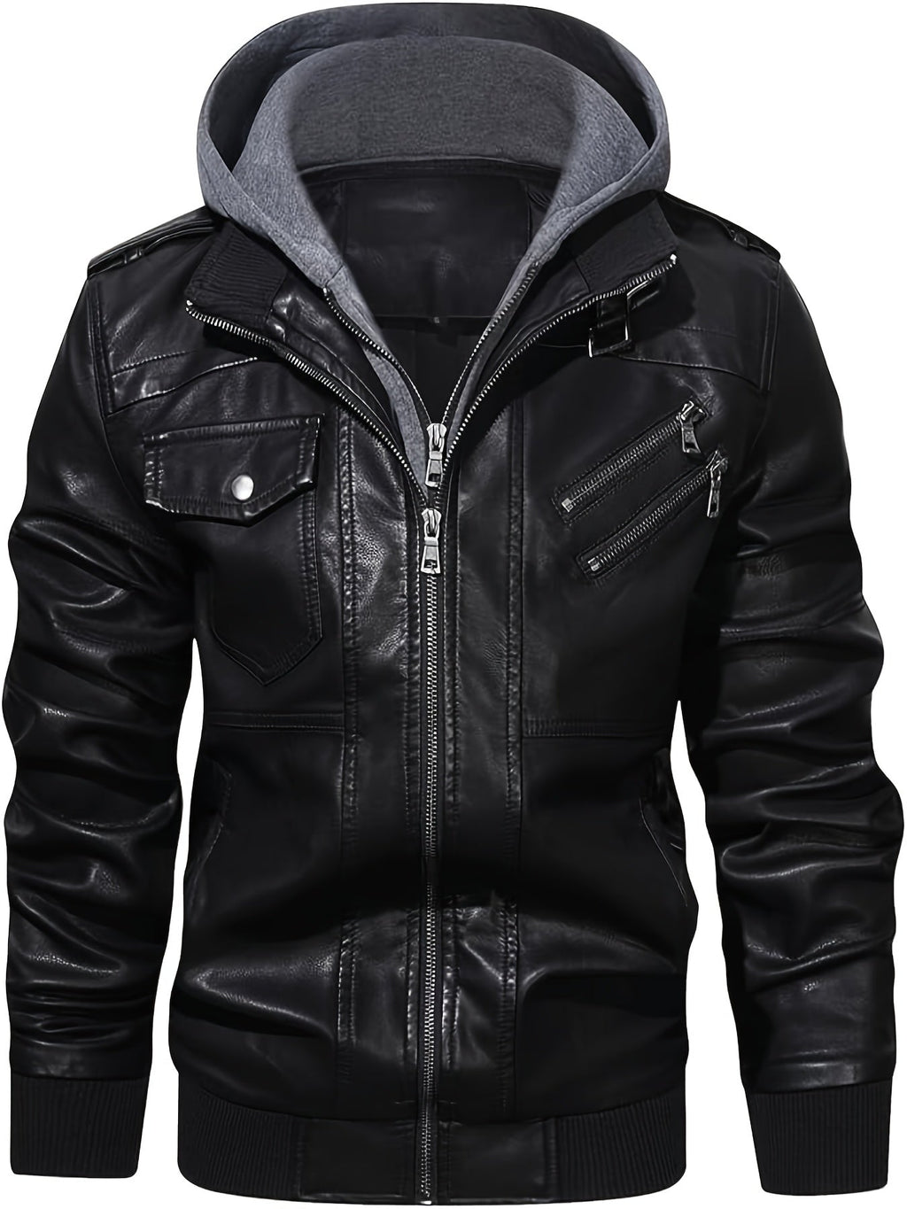 Donovan | Mehrlagige Kapuzen-Moto-Jacke