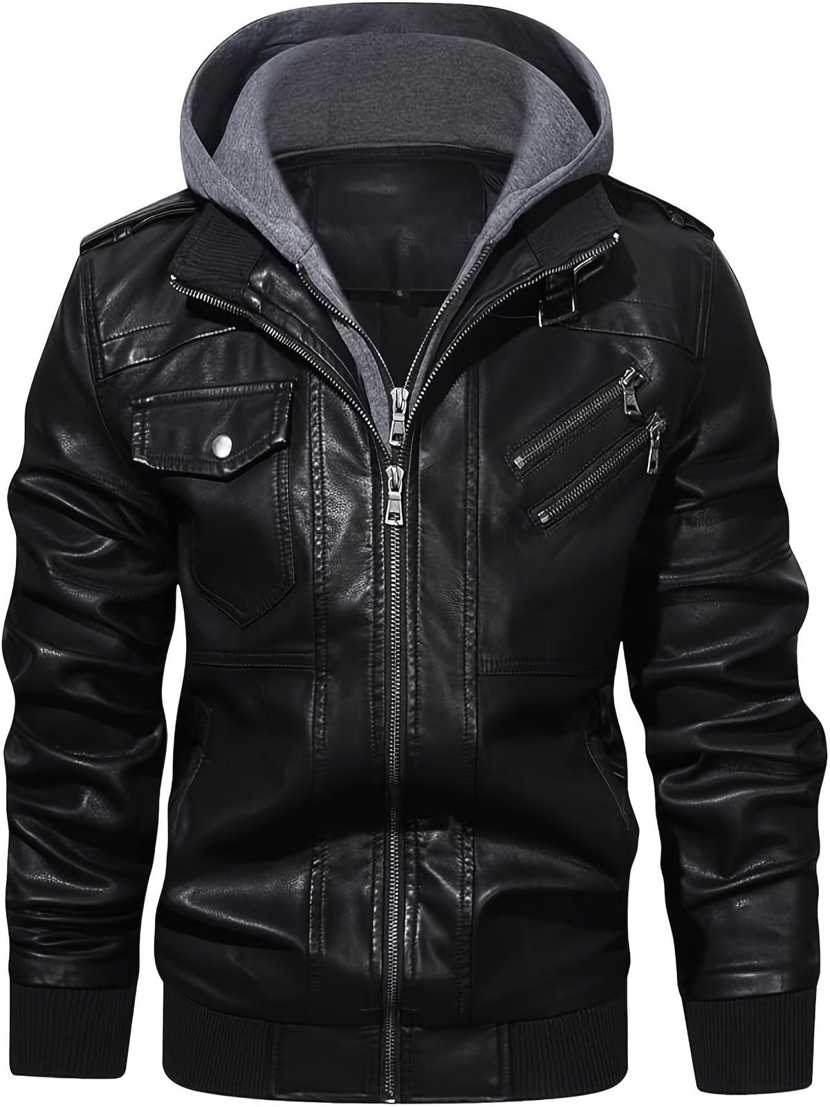 Donovan | Mehrlagige Kapuzen-Moto-Jacke